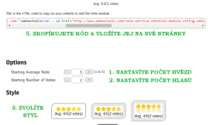 Hvězdičkové hodnocení na web
